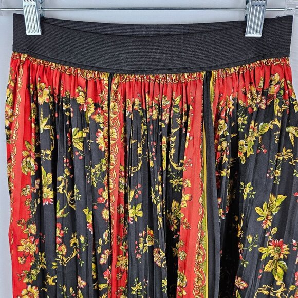 Zara Basic Asymmetrical Scarf Pleated Skirt Small Blogger Red & Black Witchy - Picture 5 of 10